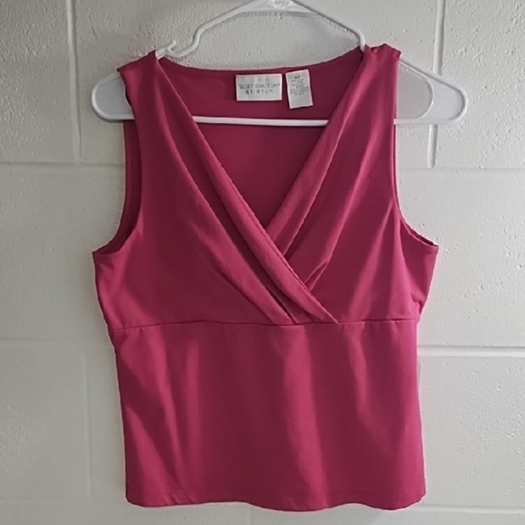 Stretchy Pink Wrap Fitted Tank Top - Picture 8 of 9